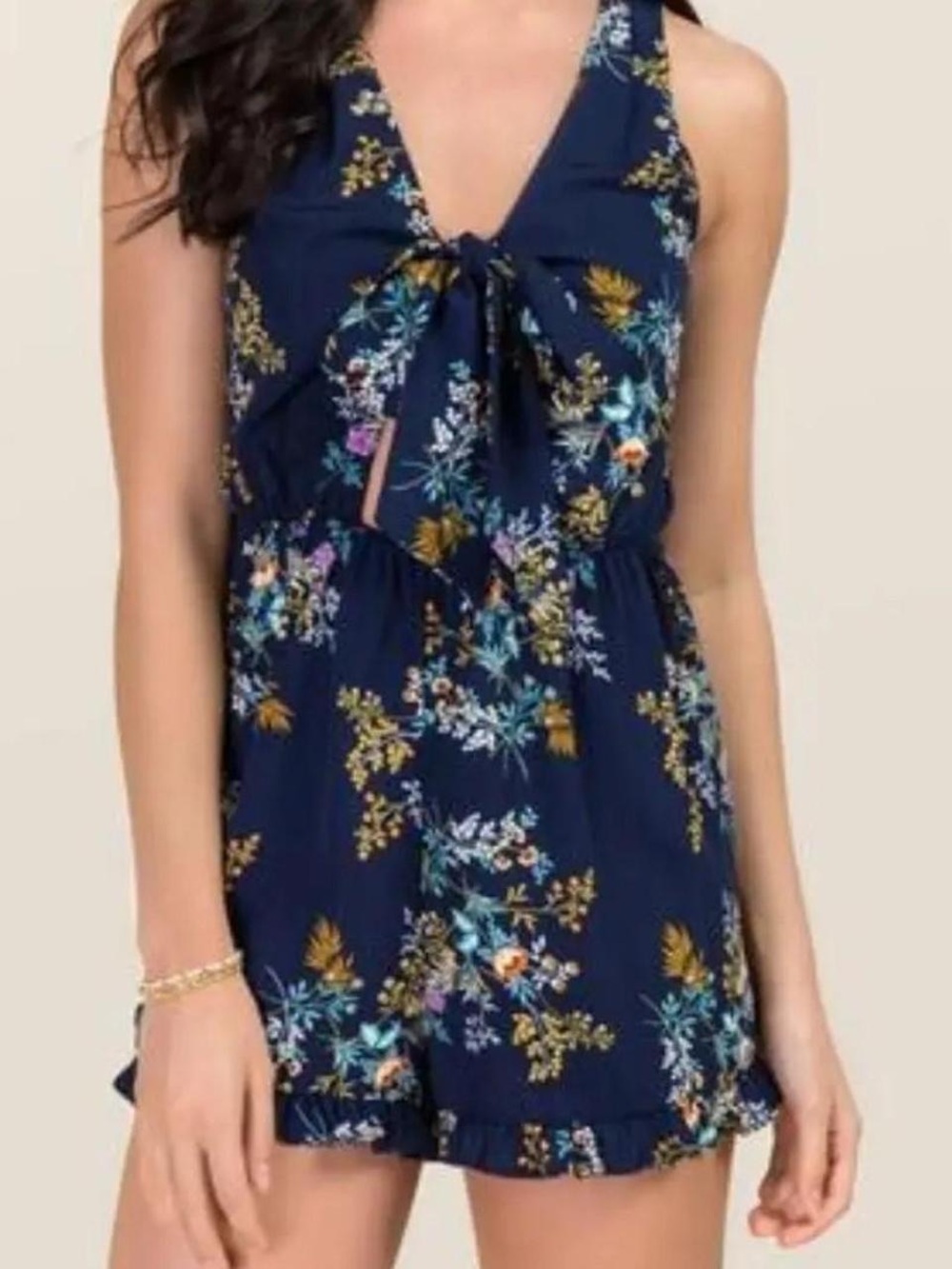 Tie front romper
